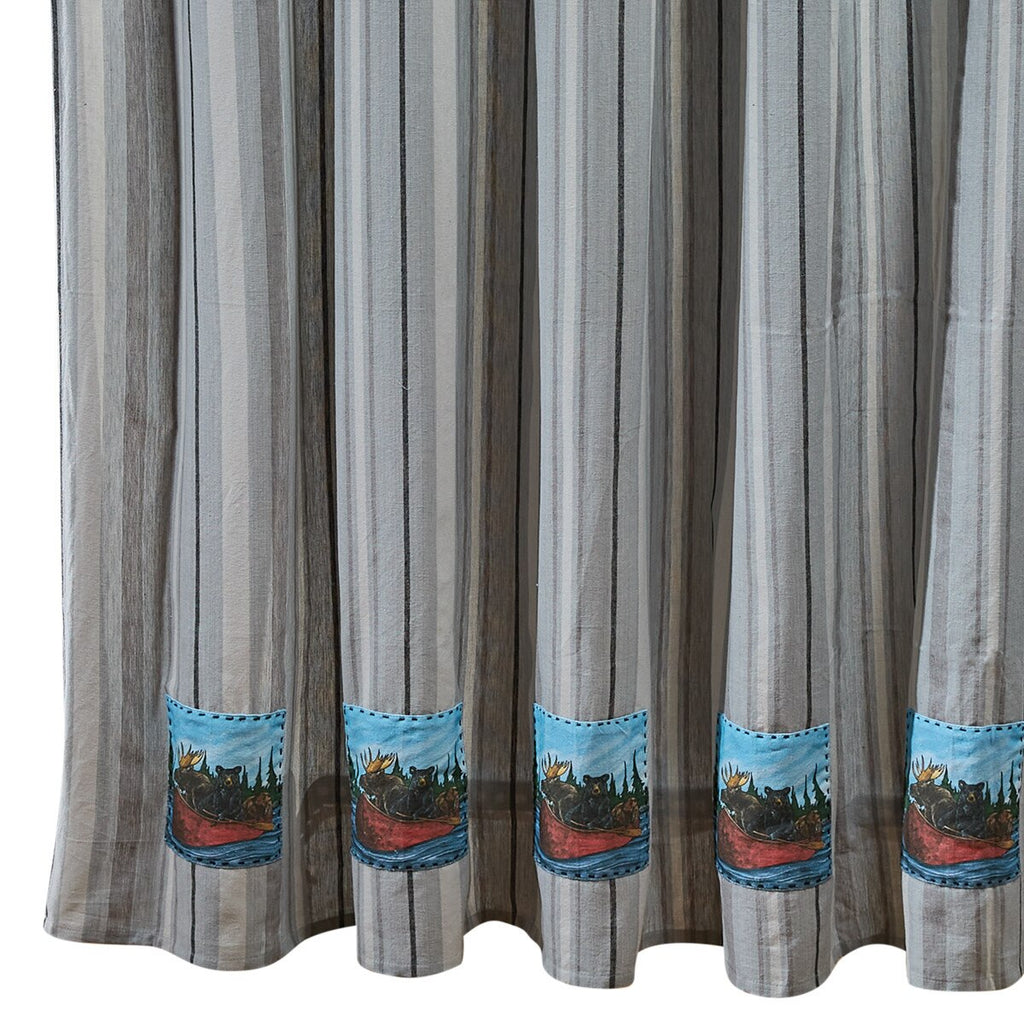 Moose and Bear Summer Vacation Shower Curtain