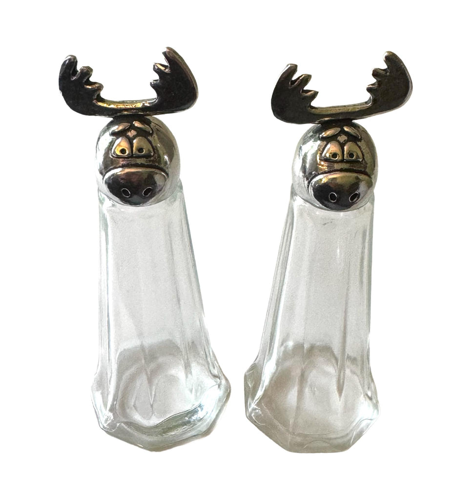 Tall Moose Pewter Salt and Pepper Shakers