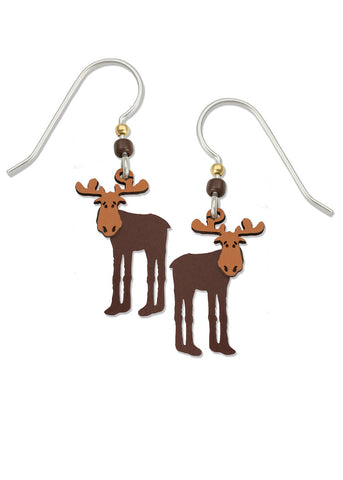 Two-tone Goofy Moose Hand Painted Earrings