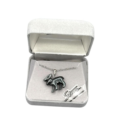 Hematite Stone Moose Necklace