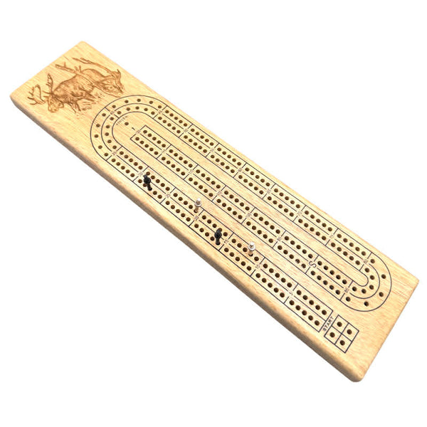 Moose Wooden Cribbage Board