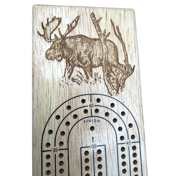 Moose Wooden Cribbage Board