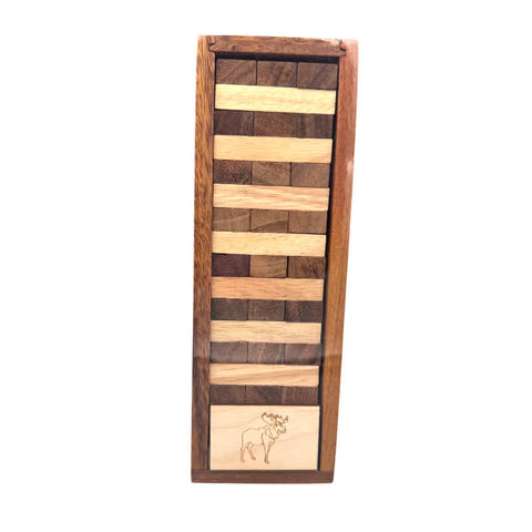 Wooden Moose Tile Crasher Tower Game