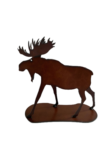 Bronzed Metal Moose Art Figurine