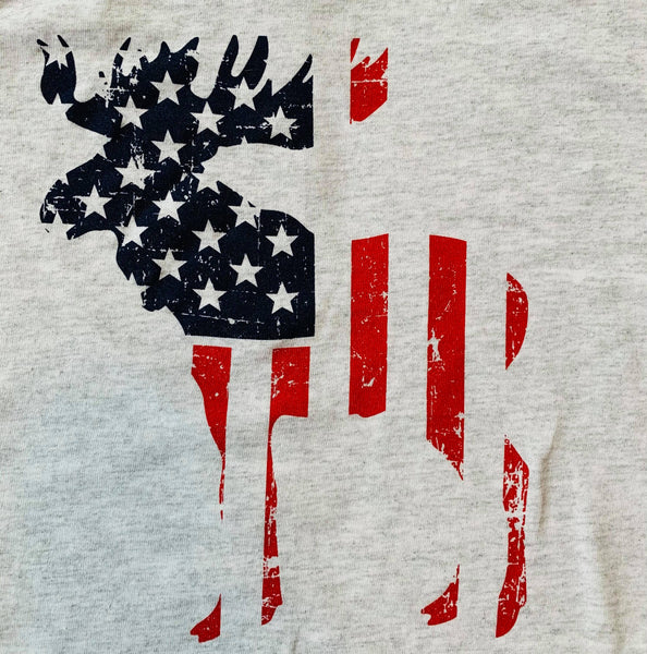 USA Flag Moose T-shirt