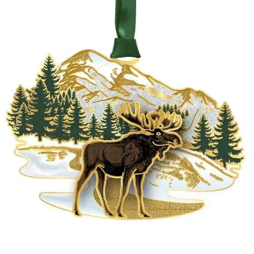 Moose Mountain Scene Fine Ornament