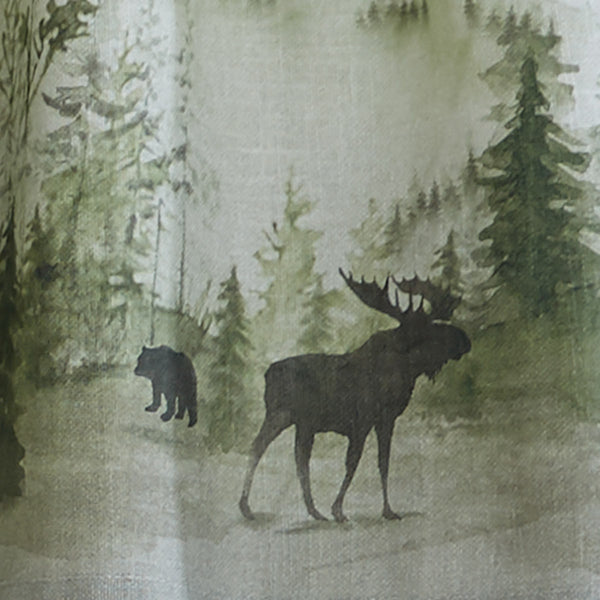 Moose and Bear Watercolor Valance