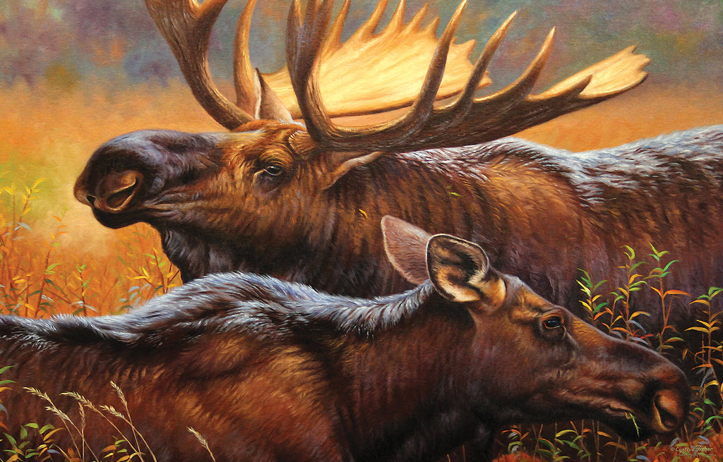 Bull and Cow Moose 1000 Piece Puzzle