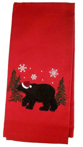 Winter Holiday Bear Dish Towel