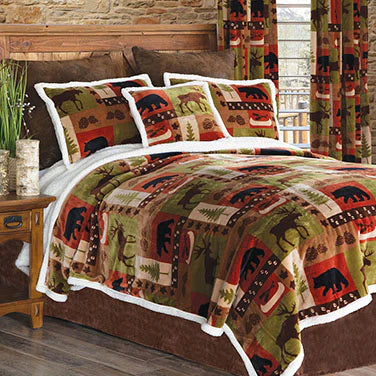 Moose and Bear Plush Bedding Set