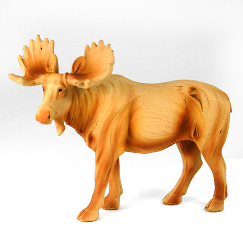 Six Inch Wood-Like Moose Figurine