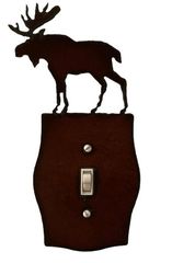 Bronzed Metal Single Moose Switch Plate