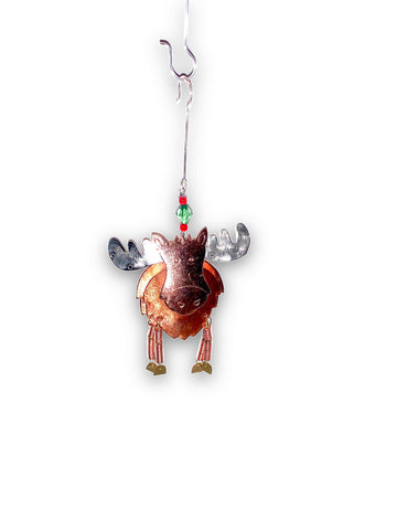 Doodle Moose Metal Ornament
