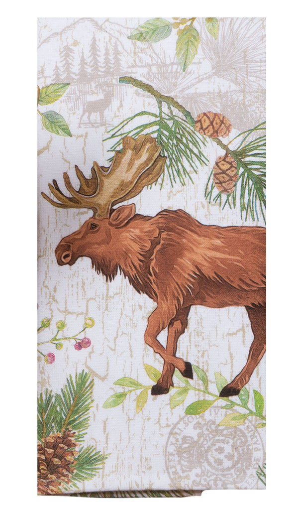 Moose Pinecone Trails Terry Dish Towel